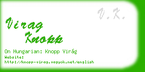 virag knopp business card